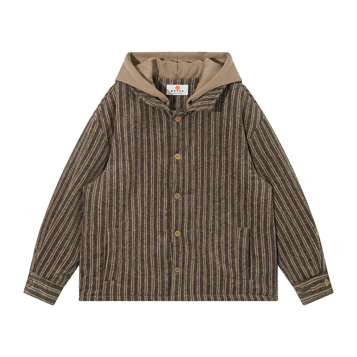 

Men Winter Japanese Streetwear Thicken Warm Loose Casual Padded Cotton Stripe Hooded Cargo Jacket Parkas Coat Cityboy Outerwear