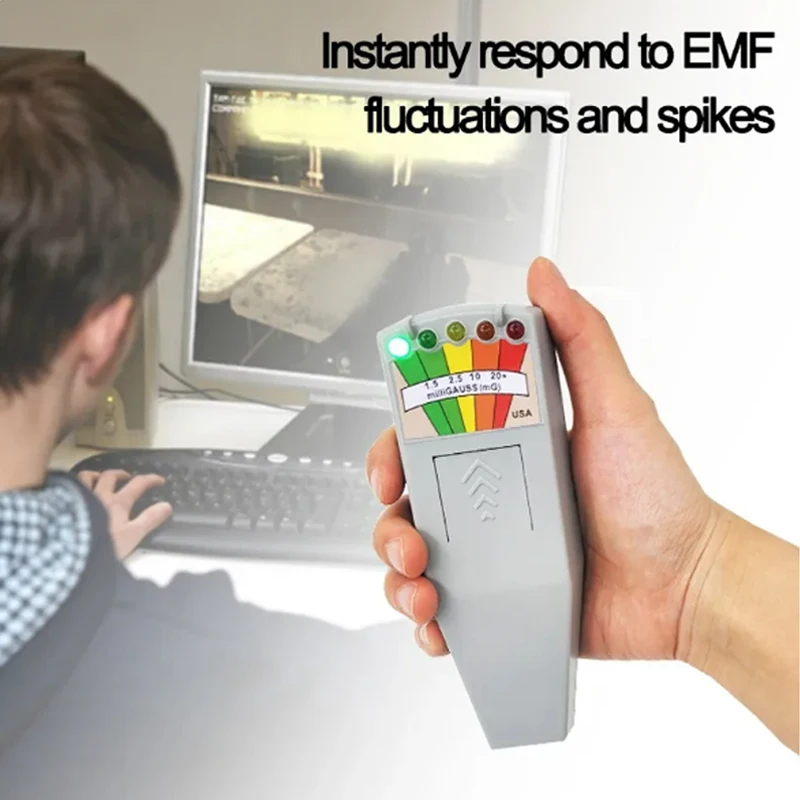 Tester promieniowania pola elektromagnetycznego K2 EMF czytnik detektor pola magnetycznego miernik pola magnetycznego 5 diodl miernik gaussa