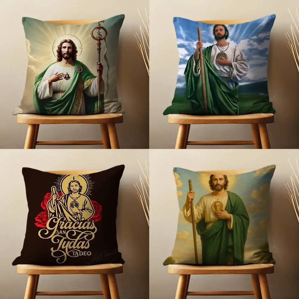

Art San Judas Tadeo Pillow Case For Room Sofa Cushion Cover Suitable For Home Bedroom Decoration And Protector