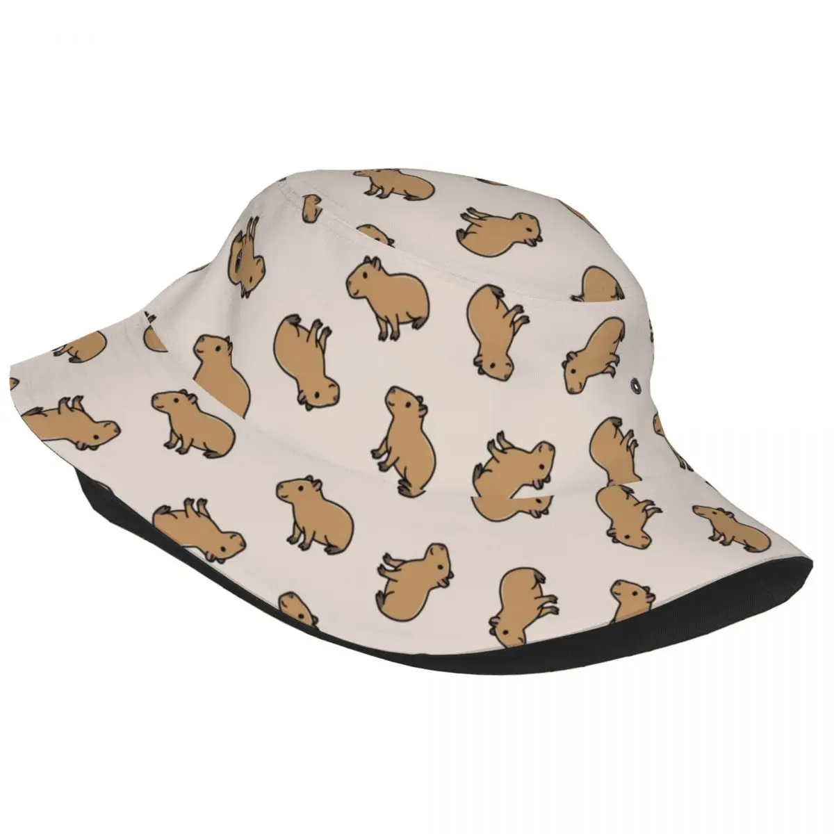 Nastolatek kapelusz typu Bucket Capybara letnia plaża Hatwear ochrona UV Camping czapki wędkarskie kreskówka ładny kapelusz Bob Dropshipping