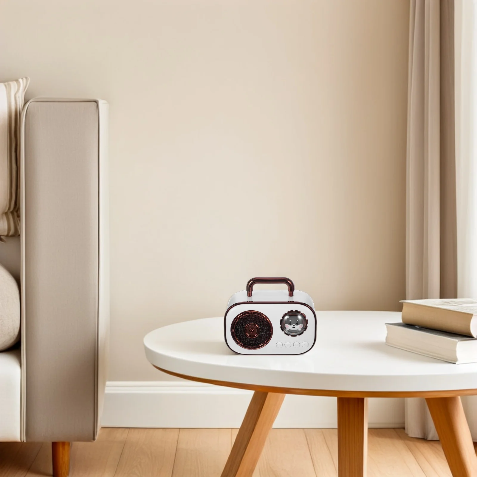 

Space Capsule Speaker Mini Portable 360 Immersive Audio Wireless for Bedroom Travel Camping Adventures White