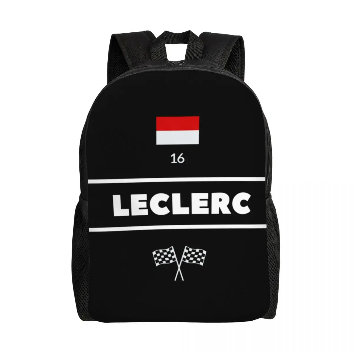 Custom LEC16 Racing Driver Star Backpacks for Women Men College School Students Bookbag Fits 15 Inch Laptop Motorsports Bags