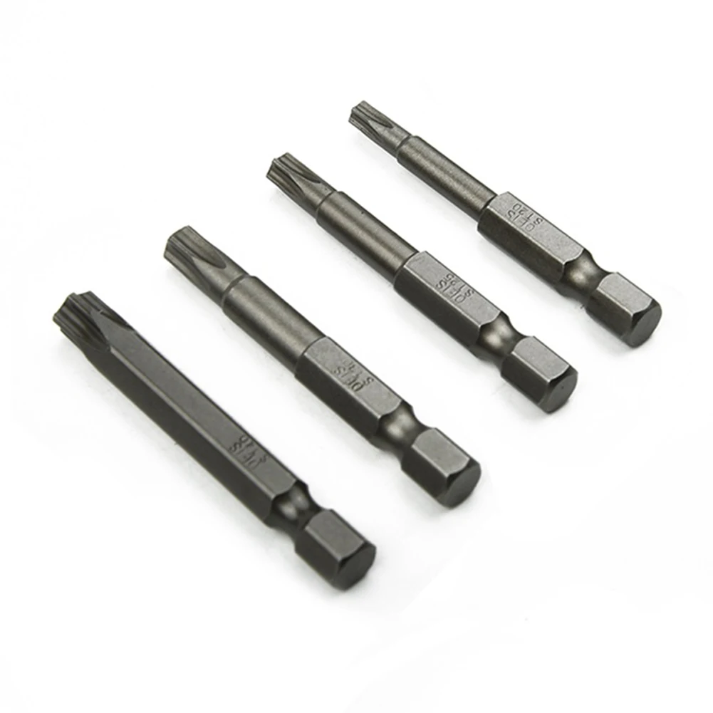 Embouts de tournevis Torx magnétiques en acier, tournevis électrique, outils à main hexagonaux, T20, T25, T30, T40, 1 po, 4 po, 50mm, 4 pièces
