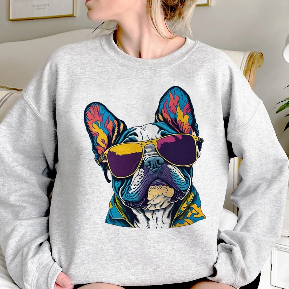 Sweat-Shirt à Capuche pour Femme, Style Bouledogue Français, Streetwear Gothique Kawaii, Vêtements d'Hiver, Chemises de Protection Graphiques