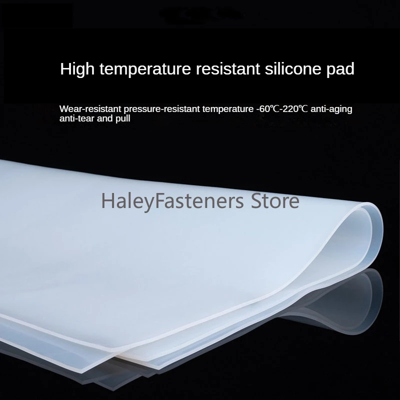 Esteira transparente do silicone branco, folha de borracha inodoro, resistente de alta temperatura, esteira da resina, 1mm, 2mm, 3mm