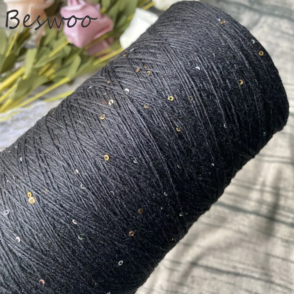 

250g/pcs 26 Count Wool Cashmere Blended Fine Thread Basulan Wool Sequin Mahe DIY Wiring Used for Close Fitting Crochet Yarn
