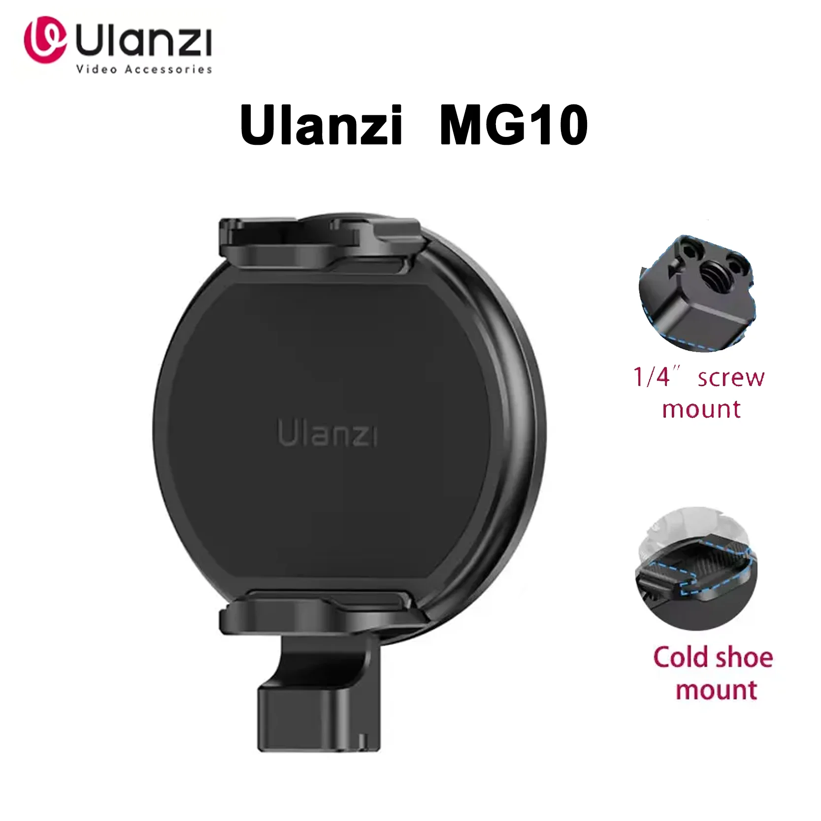 

Ulanzi MG10 MagSafe Держатель жесткого диска, совместимый с ручкой для смартфона 48-67 мм, крепление для штатива с винтом 1/4 дюйма и холодным башмаком