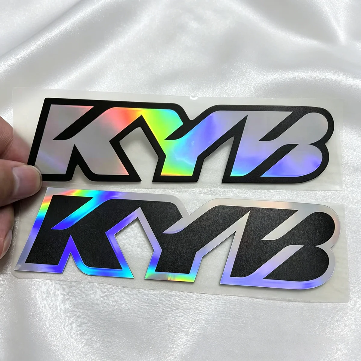 A Pair Laser KYB Logo Motorcycle Front Forks Stickers Waterproof  Reflective Decals for YAMAHA HONDA Suzuki Kawasaki KTM