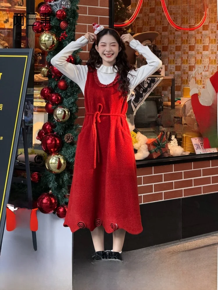 

Ретро-юбка А-силуэта с цветочным декором и круглым вырезом, полная зимнего очарования, из мягкой полиэстеровой ткани, со средней талией