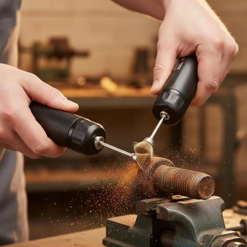 9Pcs Mini Steel Wire Brush Drill Rotary Tool for Metal Polishing Wood Deburring Rust Dirt Cleaning Accessories