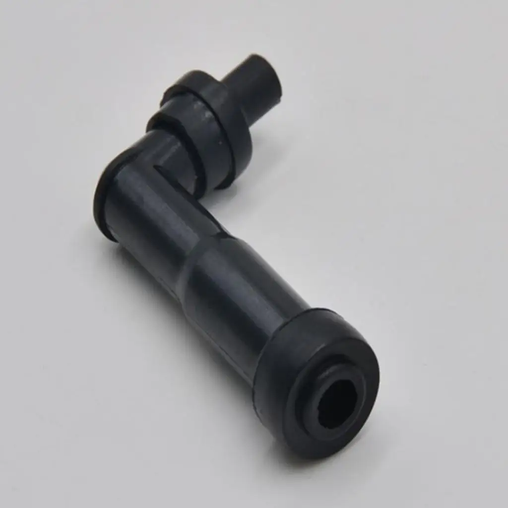 Black Motorcycle Spark Plug Cap Heat Resistant Rubber 5K Ohm Resistor Plug for Motor Accessories Wiring and Battery