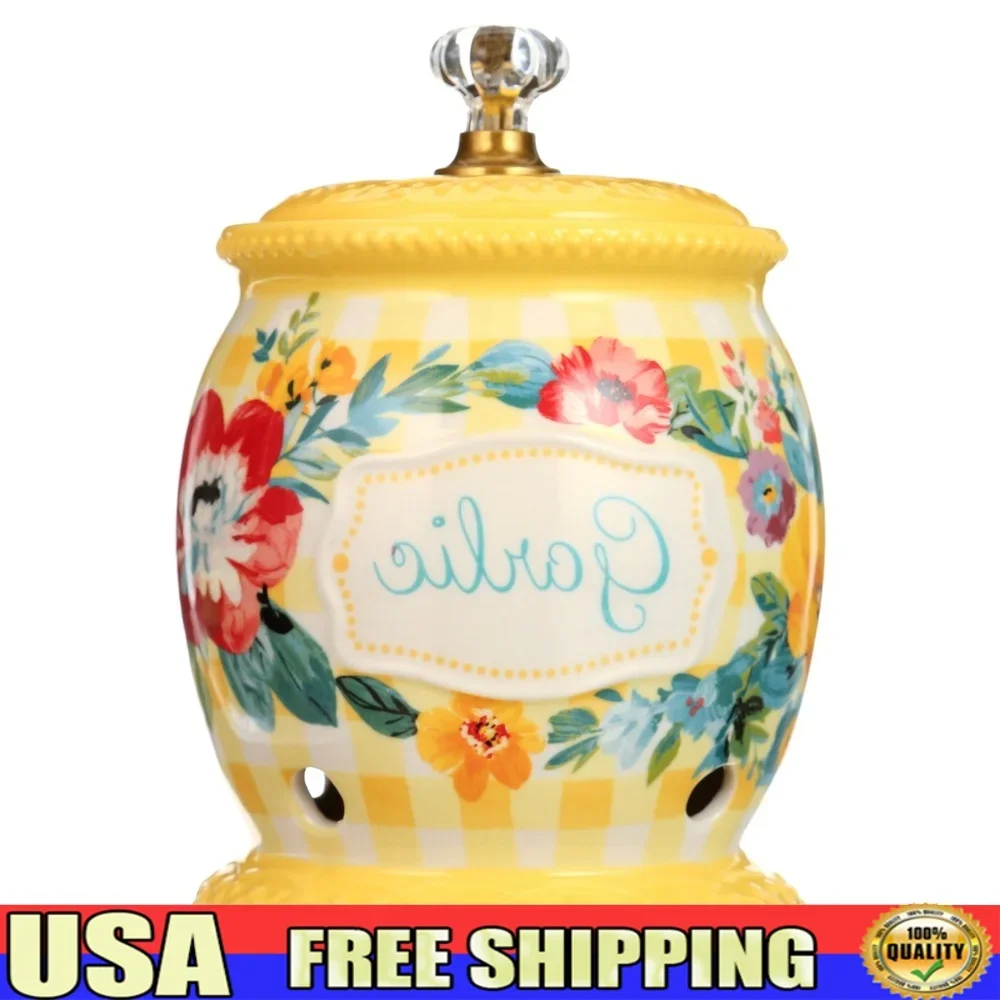 حارس الثوم السيراميكي مع غطاء تخزين المطبخ أداة نضارة حاوية لمبة الثوم تصميم تدفق الهواء أواني الطبخ اليدوية