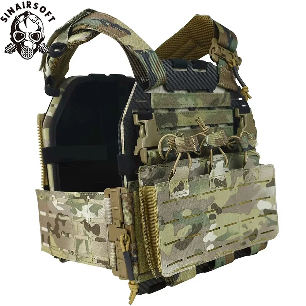 SINAIRSOFT Hartschalen- oder Taktische Weste, Outdoor-Jagd-Plattenträger, Schützende Verstellbare Weste, Airsoft-Träger, Kampfausrüstung