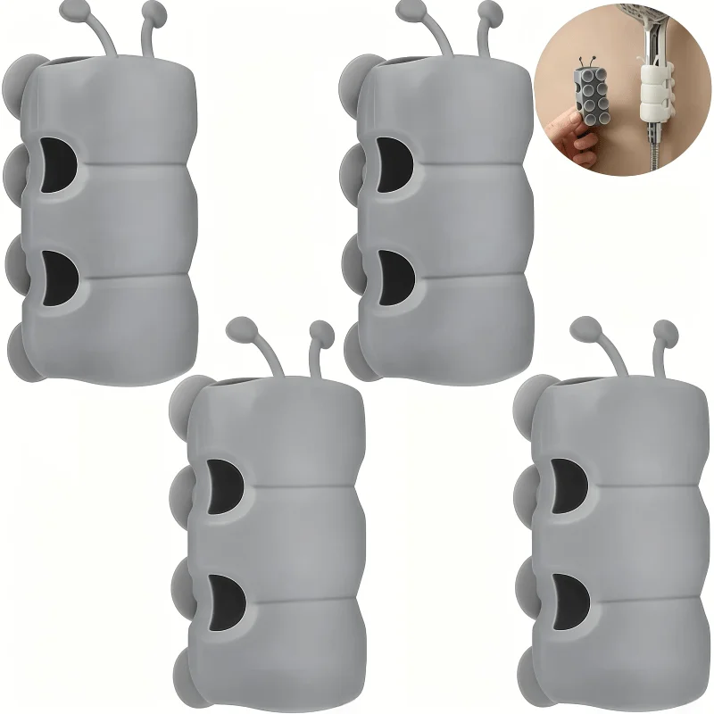 Silicone Shower Hose Holder, Cute Caterpillar‑Shape Suction Cup Shower Head Holder, Reusable Wall‑Mount Shower Hose Fixing