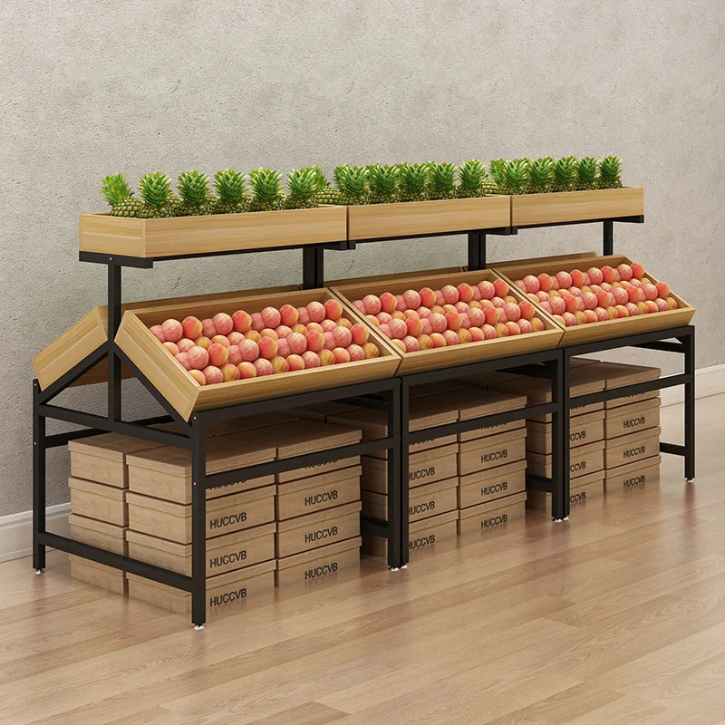 Vegetable and fruit shelves Display rack   cabinet Supermarket Nakajima Display stand Fruit shelf Creative multi-storey