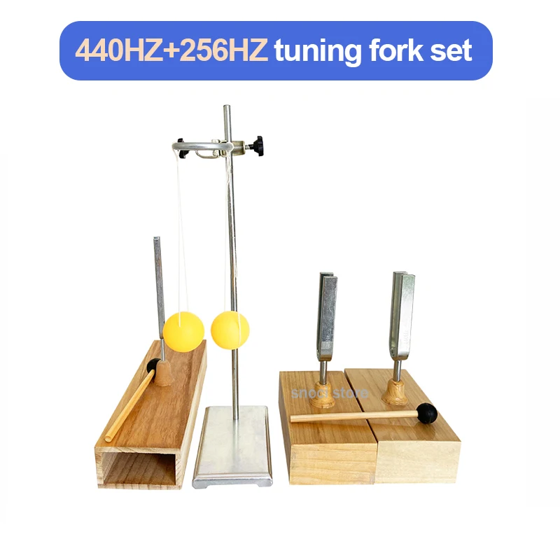 Physical acoustics experimental set 440hz 256hz 512hz resonant tuning fork music experimental equipment