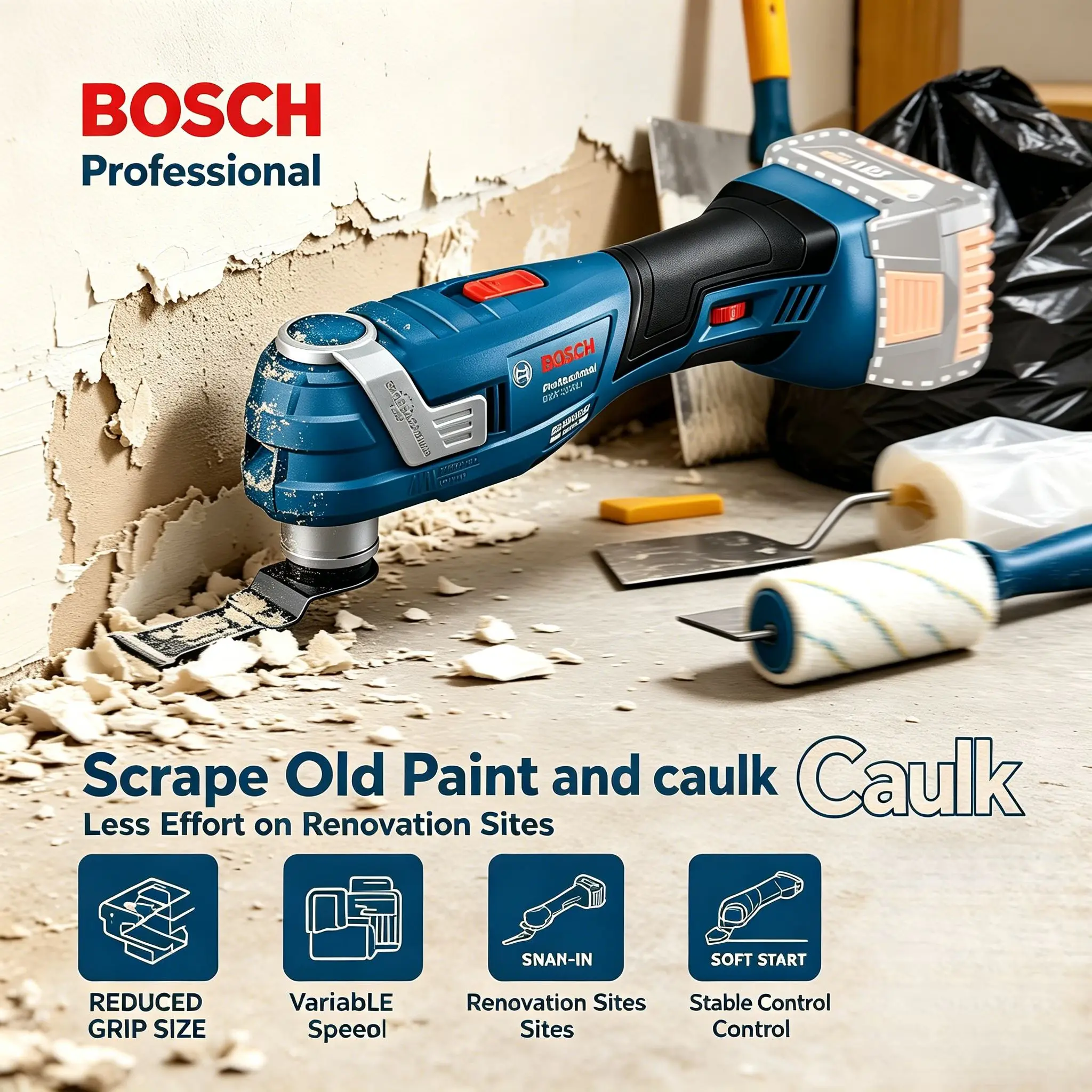 Bosch GOP 185-LI 18V Cordless Multi Tool Oscillating Multi Cutter Sanding Cutting Bare Tool Without Battery