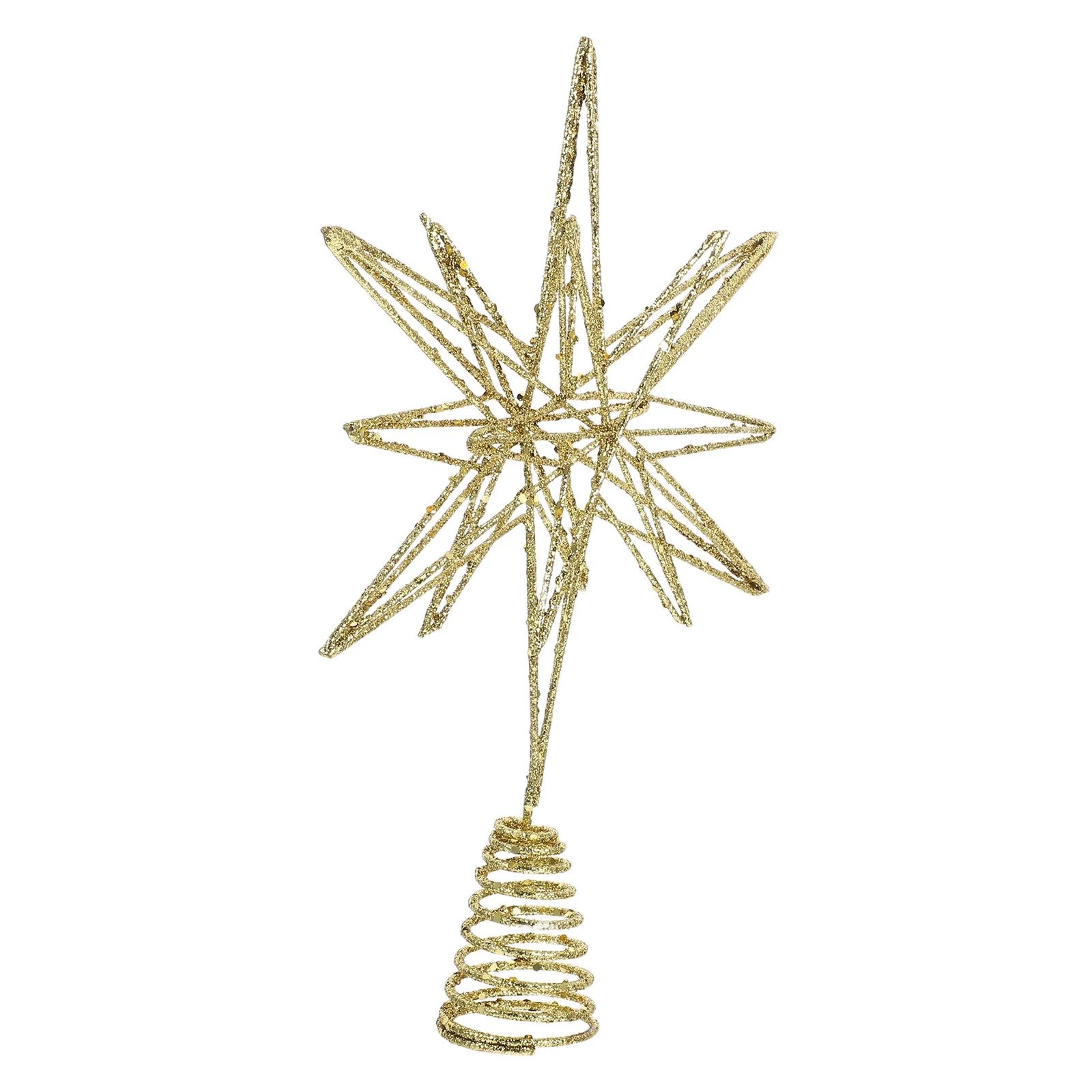 

Star Christmas Tree Topper Iron Golden Sparkling Metal Tree Decoration Holiday Party Xmas Treetop Ornament 12.6 Tall