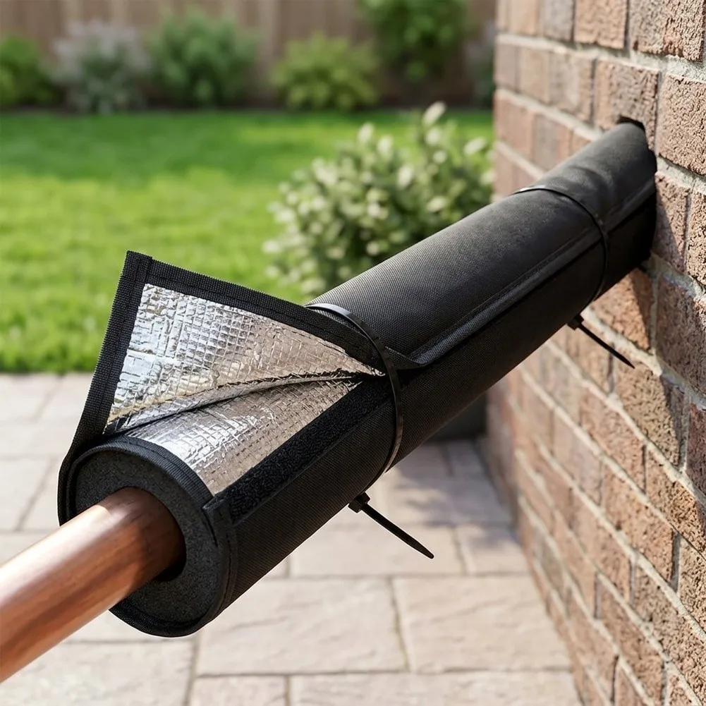 For Outdoor HVAC for Pipe Insulation Cover for AC Lines Flexible Foam Aluminum Foil Wrap 182.9 x 25.9 cm Single Piece