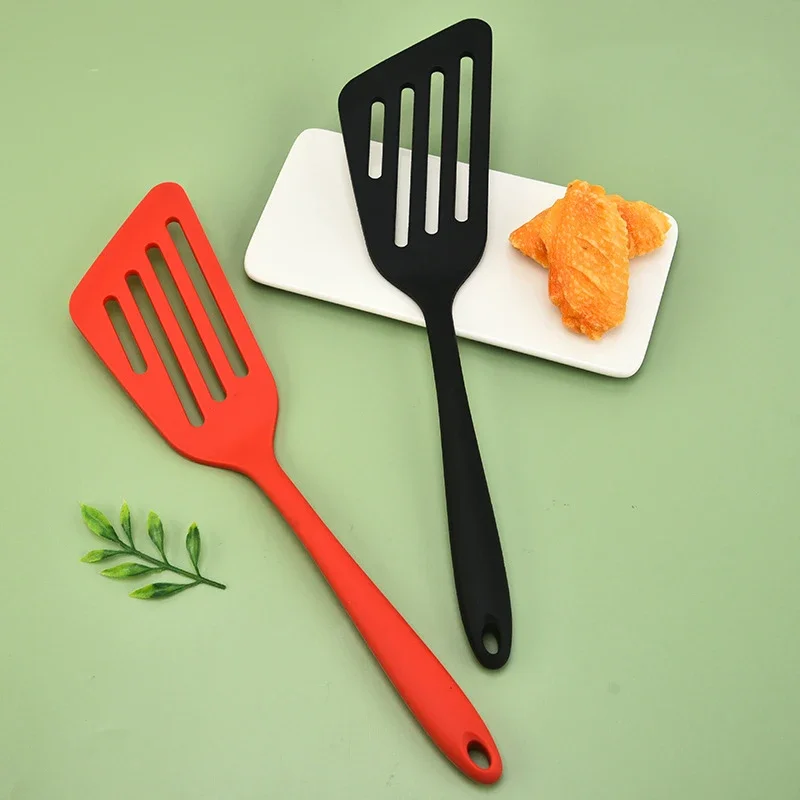 Silicone Oblique Spatula Steak Slotted Scoop Kitchen Cooking Pancakes Frying Pan Shovel Cookware Tools Barbecue Accessories