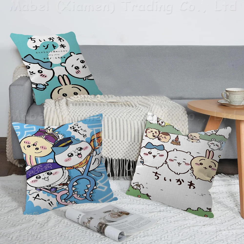 Cute C-Cartoon C-Chiikawa Cushion Cover Inches Farmhouse Decor Home Throw Pillow Covers For Couch Decorations