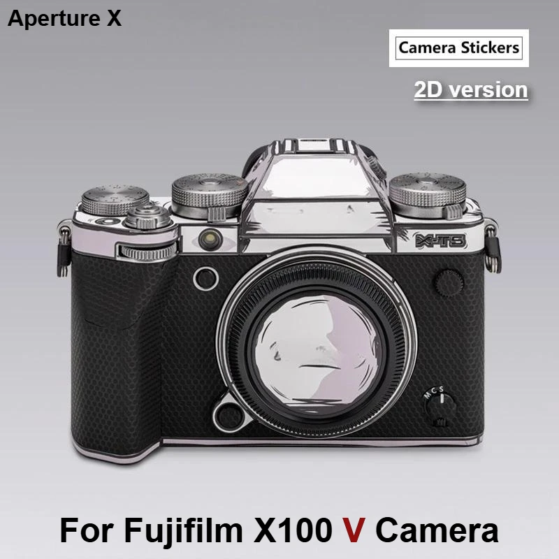 For Fuji X100 V Camera 2D version Sticker Wrap Film for Fujifilm X100V Camera Decal Skin Sketch Pattern X 100 V Covered Film