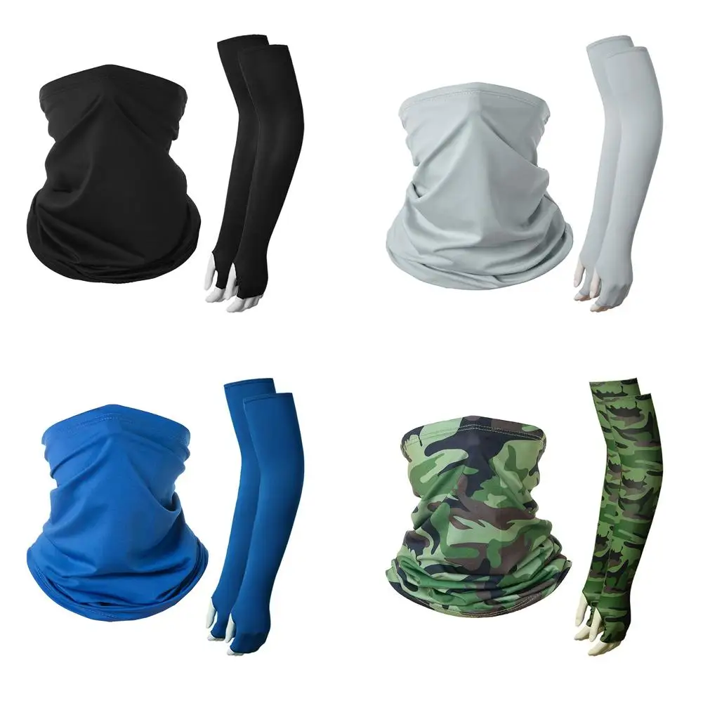 Men Women Head Face Neck Sunshade Fishing Cycling Sports Riding Turban Ice Silk Sleeves Motorcycle Breathable Bandana Scarves