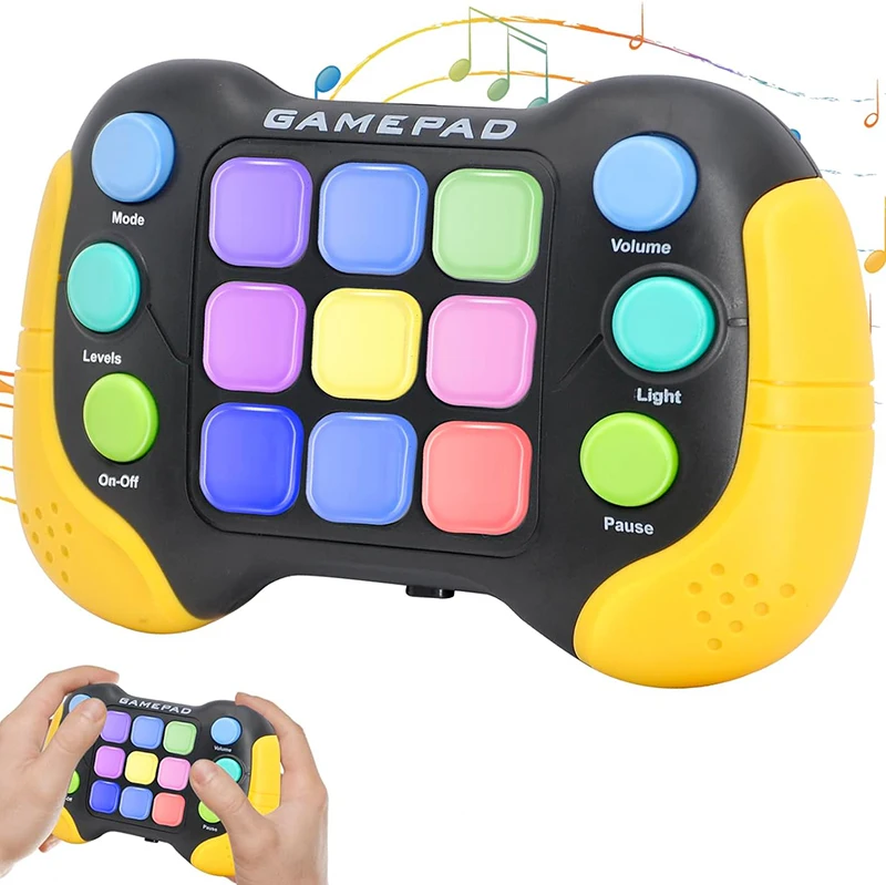 

Fast Push Game Fidget Toys Handle, Flashing Handheld Game for Kids Teens Adults, Brain & Memory Game, Quick Push Buttons Gamepad