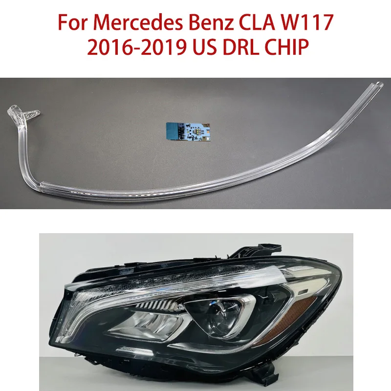 

Фара для Mercedes Benz CLA W117 2016-2019, американская версия белого света, автомобильный DRL CHIP, балластная полоса, полоса, чип «ангельский глаз»