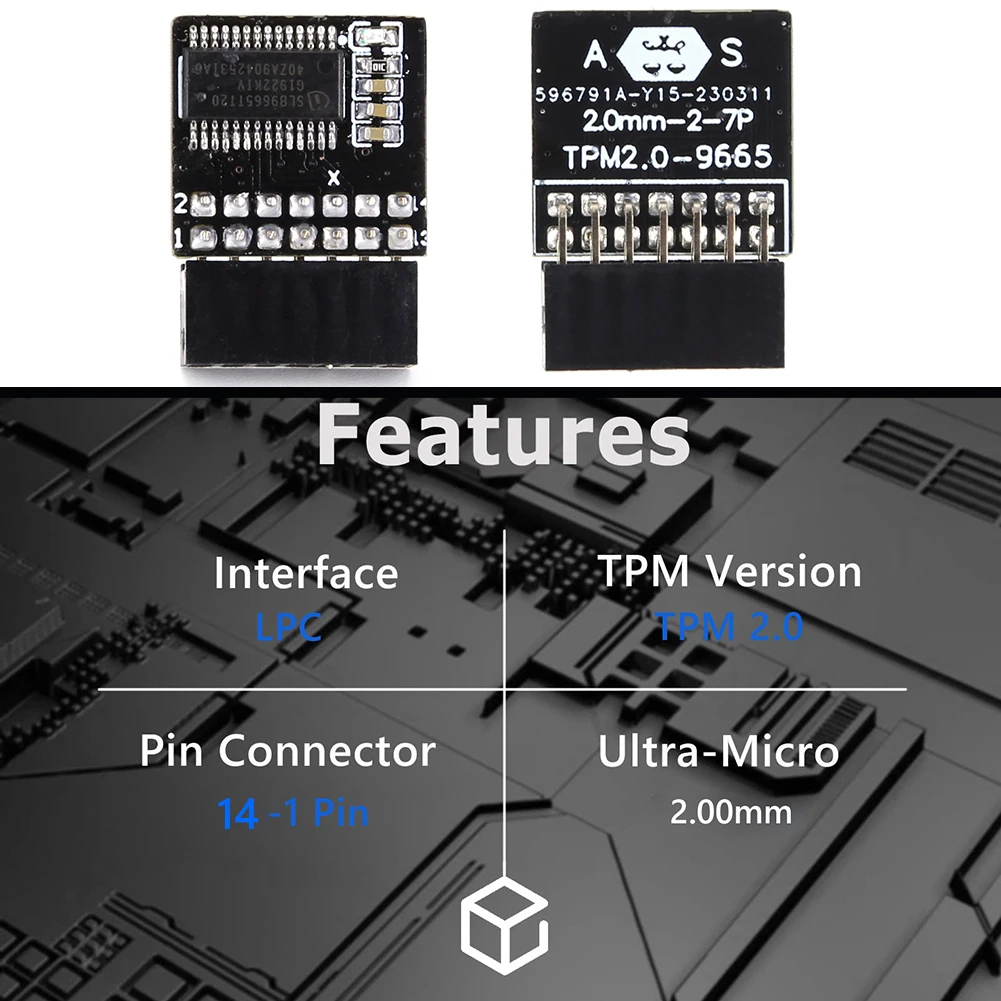 TPM 2.0 Encryption Processor Remote Card 14/18Pin LPC Interface Protection Module Compatible with ASUS MSI/ASRock Motherboards