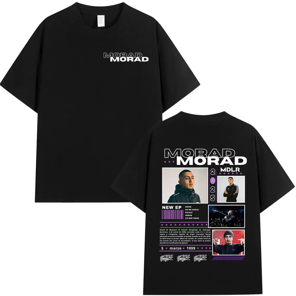 Camiseta gráfica de rapero Morad M.D.L.R para hombre y mujer, camiseta Vintage de Hip Hop a la moda, camisetas de manga corta de gran tamaño de algodón, ropa de calle