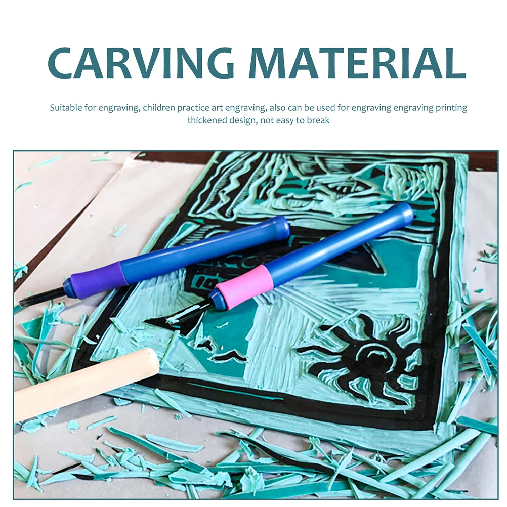 6 Pcs Kids Carving Toys Plastic Board Engraving Printmaking Tools Rubber Sheet Boards