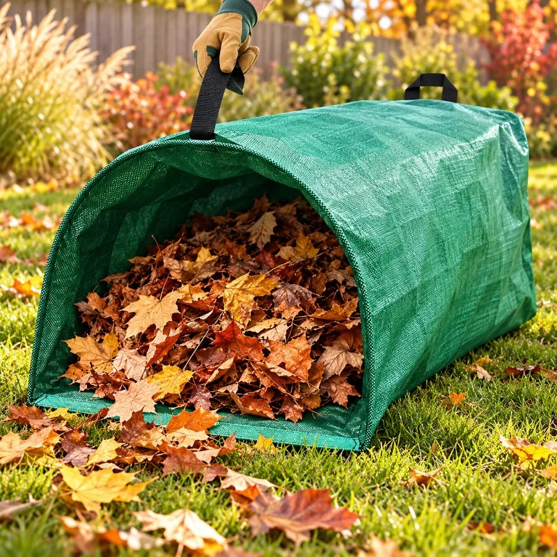 1 PCS Reusable Garden Waste Bag Large Capacity Foldable Leaf Collection Bag for Fallen Leaves Grass Clippings and Yard Cleanup