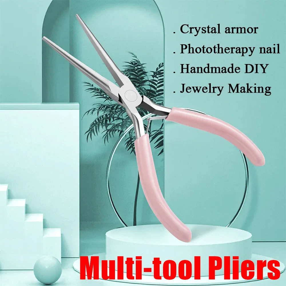 Pince à ongles en acier inoxydable pour extensions, clips, gel UV, faux ongles, fournitures de fabrication de bijoux DIY