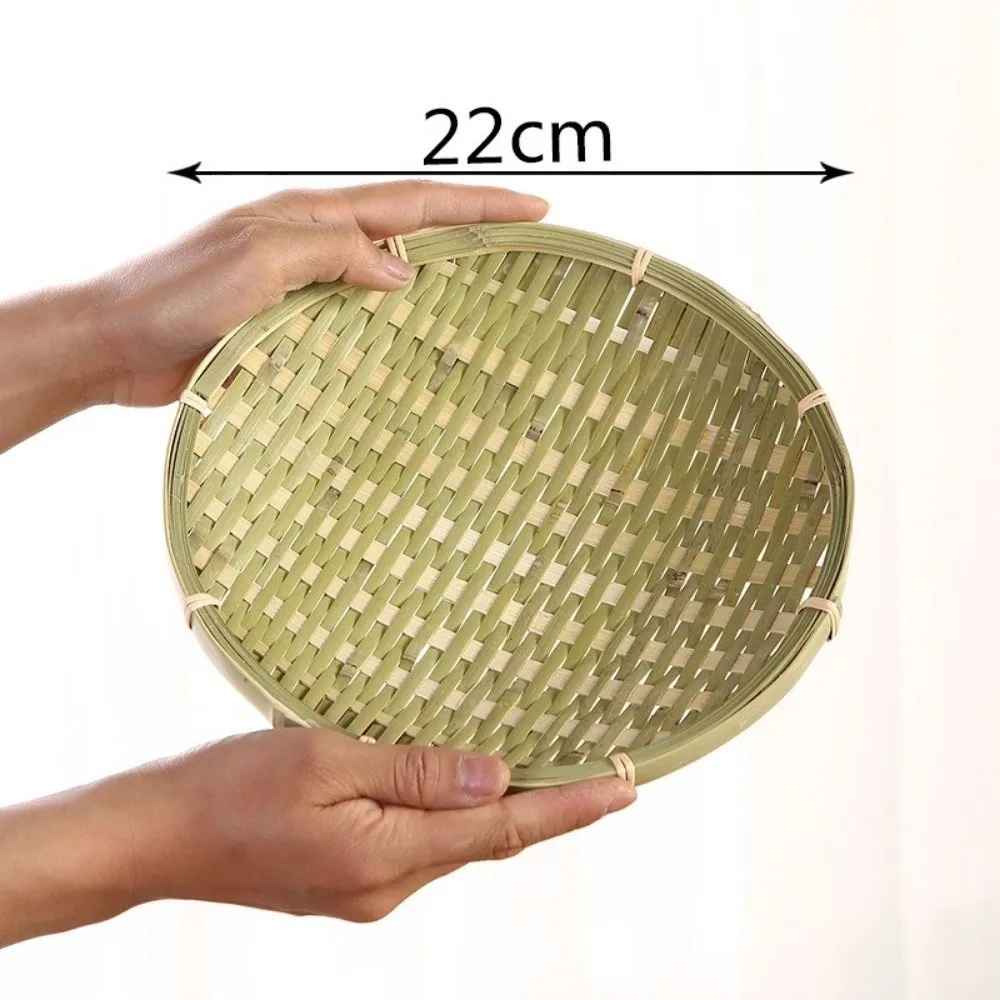 Creative Natural Bamboo Sieve Weaving Household Bamboo Dustpan Handmade Fruit Bread Basket Kitchen Storage