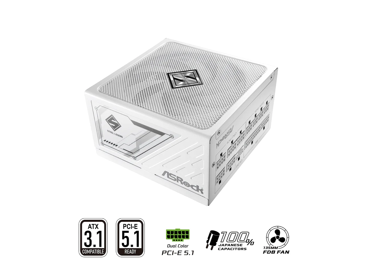 Zasilacz ASRock SL-1000GW Gold – 1000W White Modular Power Supply recenzja i cena