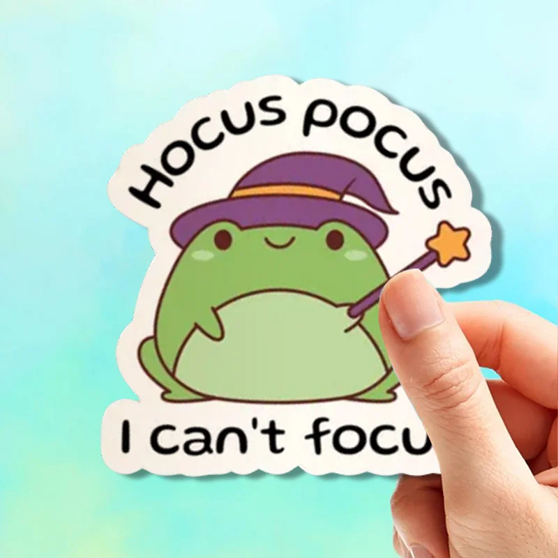 قطعة واحدة من ملصق الفينيل "Hocus Pocus I Can't Focus" - ملصق نكتة ADHD مضحك، لمسة نهائية غير لامعة، ديكور لطيف للكمبيوتر المحمول/الجهاز، سهل الاستخدام #2