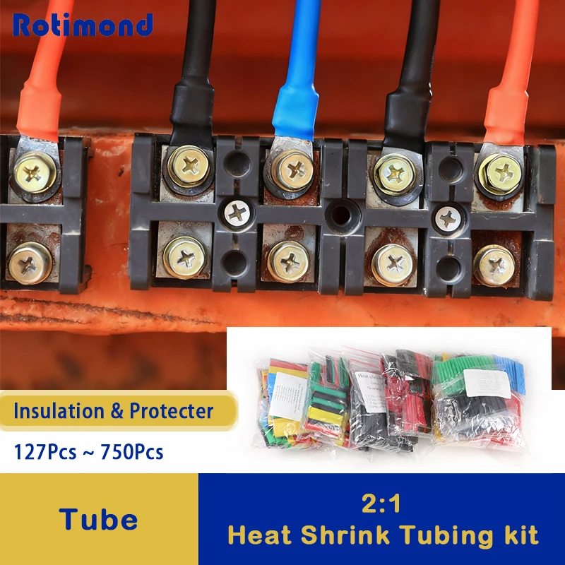 

2:1 Heat Shrink Tube Kit Thermoresistant Shrinkage Tubing Wire Wrapping Electrical Connection Cable Insulation Sleeved Protecter