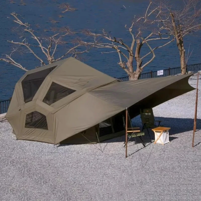 #￥Camping Tent Automatic 4 Person Sleeping  Inflatable Family Outdoor Dome Tent
