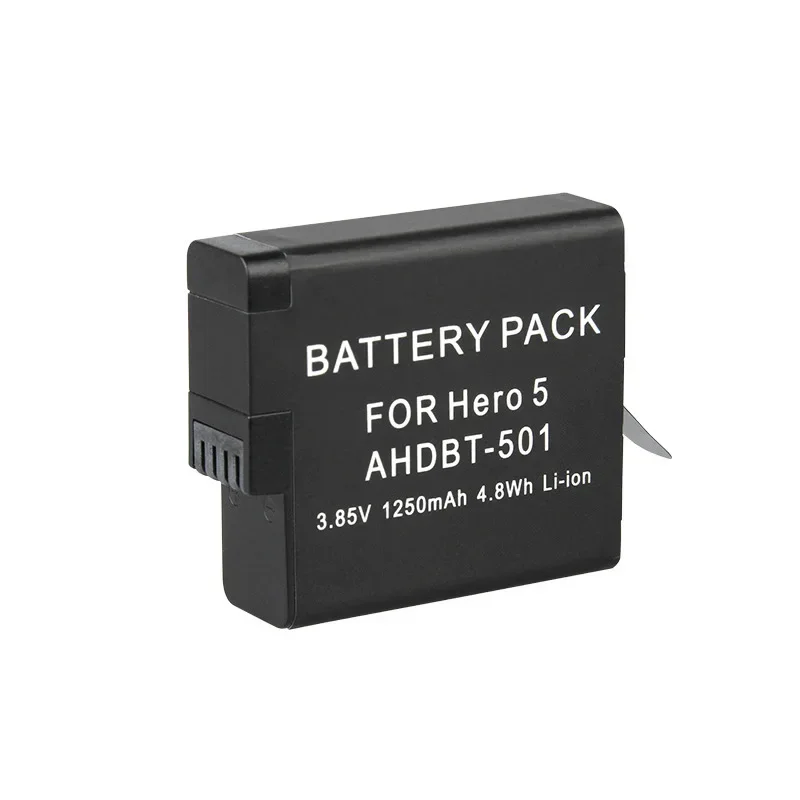 Bateria do Gopro Hero 7 6 5 GoPro5 Hero5 Gopro7 Hero7 Gopro6 Hero6 AHDBT 501 1250 mAh Cyfrowa kamera sportowa Baterie litowe — zdjęcie 3