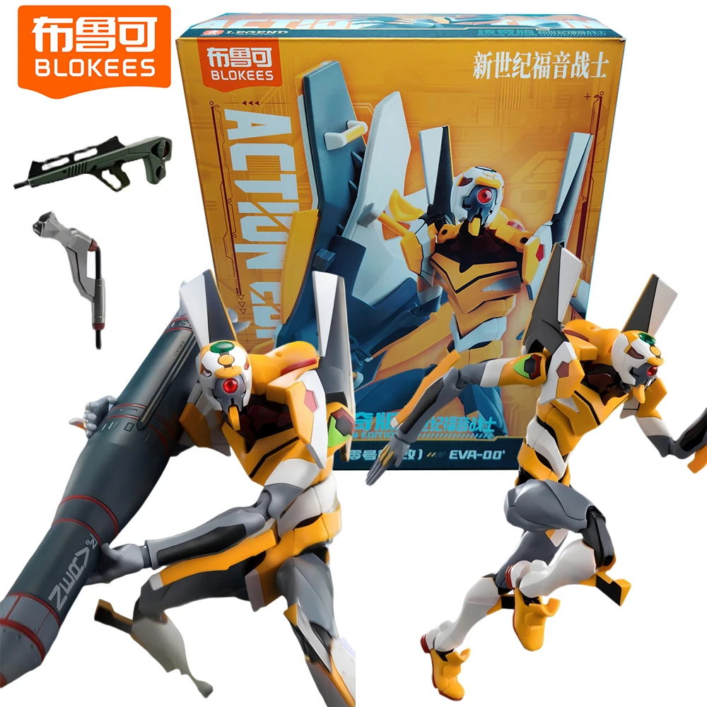 

Original Blokees Neon Genesis Evangelion Action Figures Anime Peripherals Assemble Toys Desktop Ornament Decor Gifts for Fans