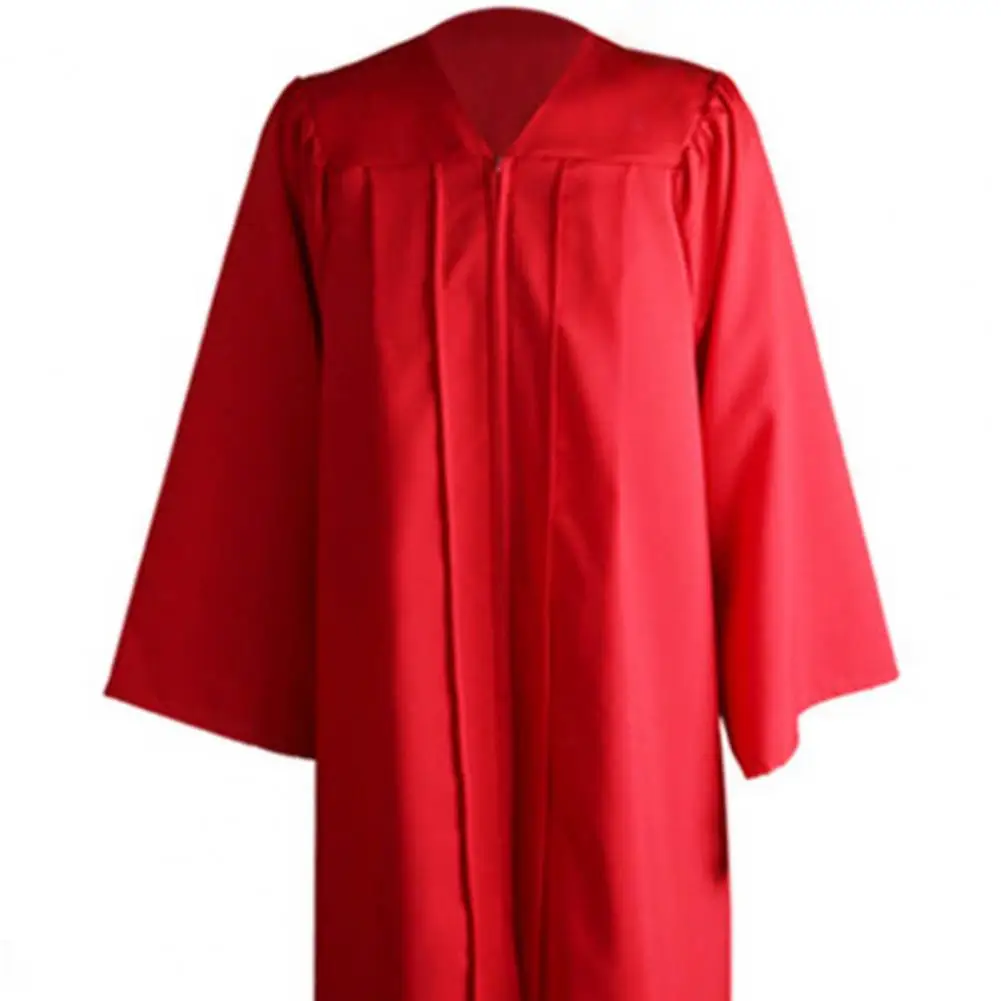 

2025 1 Set Graduation Gown Hat Tassel Zipper V Neck Loose 2023 High School Bachelor Academic Dress Student Academic Gown