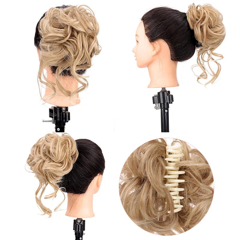 Chignon désordonné de synthèse de concubine pour femmes, pince à cheveux, accessoires de cheveux, fausse queue, chignon bouclé, chignon à saisir, nouveau