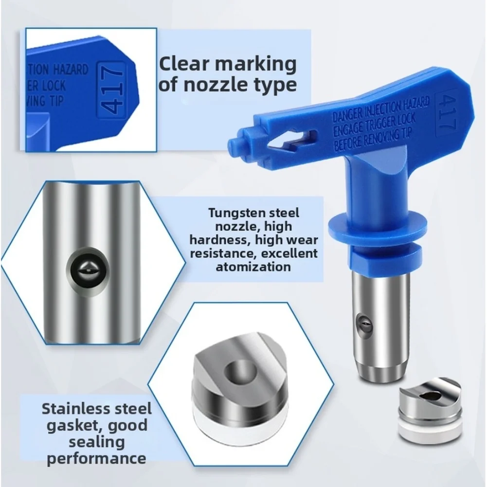 Side Tube With 3 Blue Tips For Paint Latex Spraying Machine Models 390 395 490 495 595 High Hardness Nozzle Set