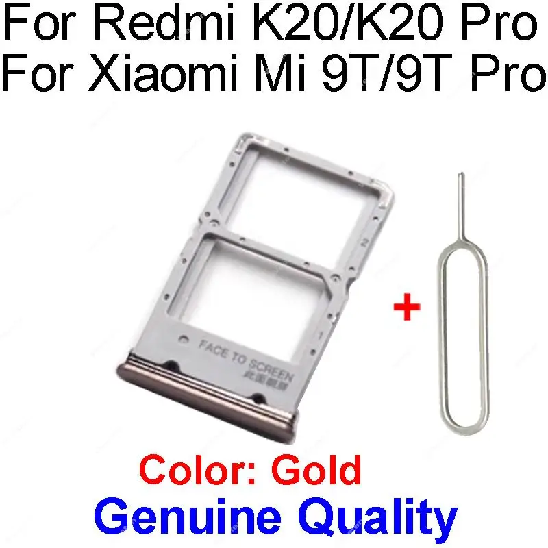 Memory & SIM Card Tray Holder For Xiaomi Mi 9T 9TPro Redmi K20 K20 Pro Sim &   Card Reader Slot Adapter Replacement Parts