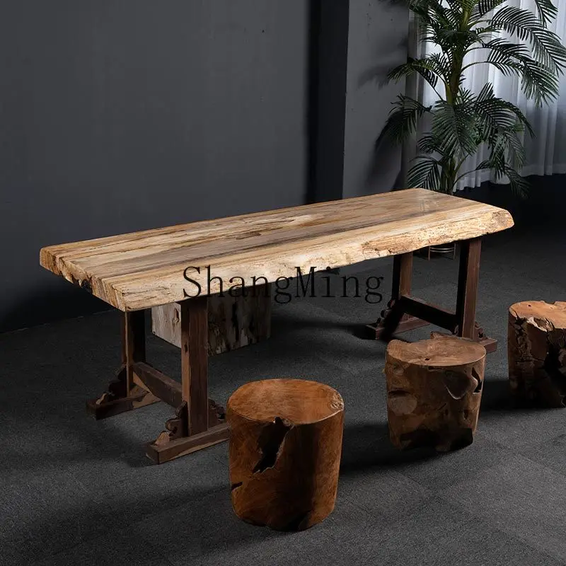 CL Wooden Large Table Stone Stool Garden Villa Courtyard Pavilion Decoration Stone Ornament Landscape