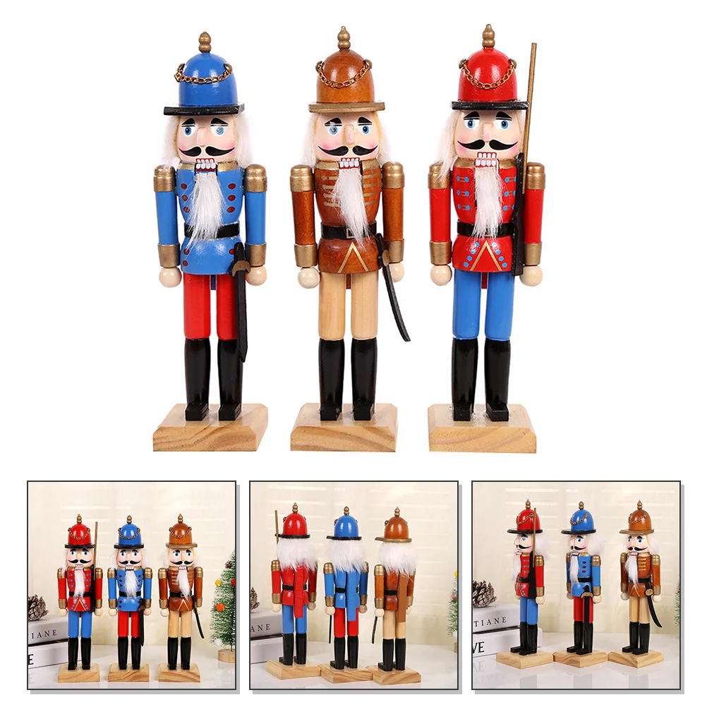 Wooden Nutcracker Decoration Premium Material Xmas Ornament Home Office Holiday Decor Christmas Gift Xmas Nutcrackers Ornaments