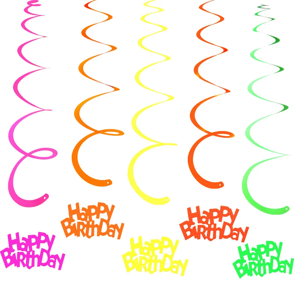 

10 шт./набор, флуоресцентные подвески в виде спирали