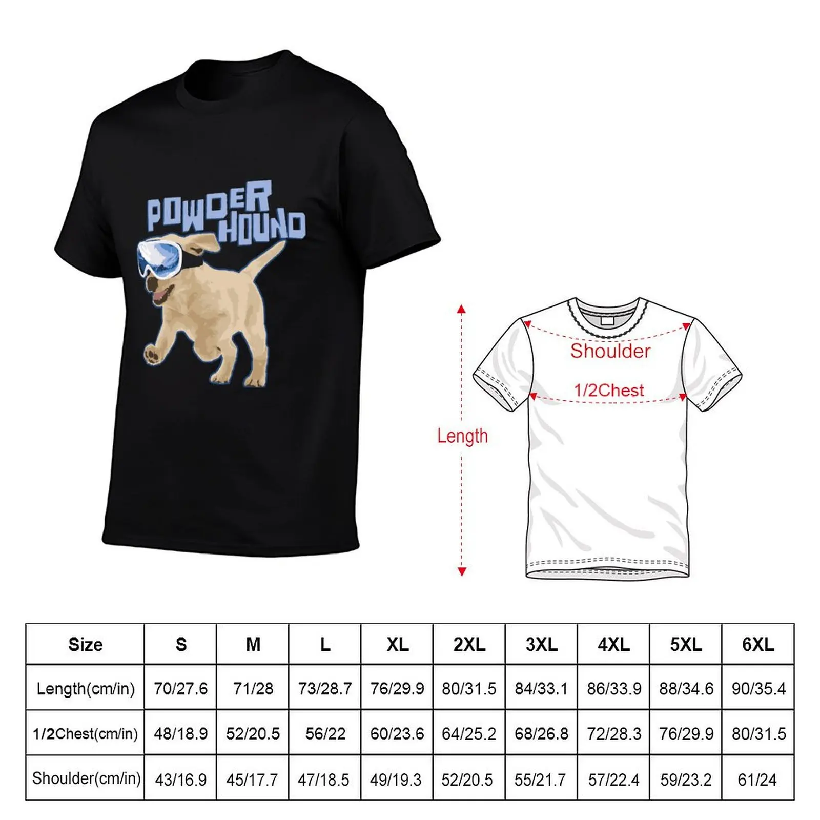 Powder Hound Puppy T-Shirt graphics Short sleeve tee clothing for men