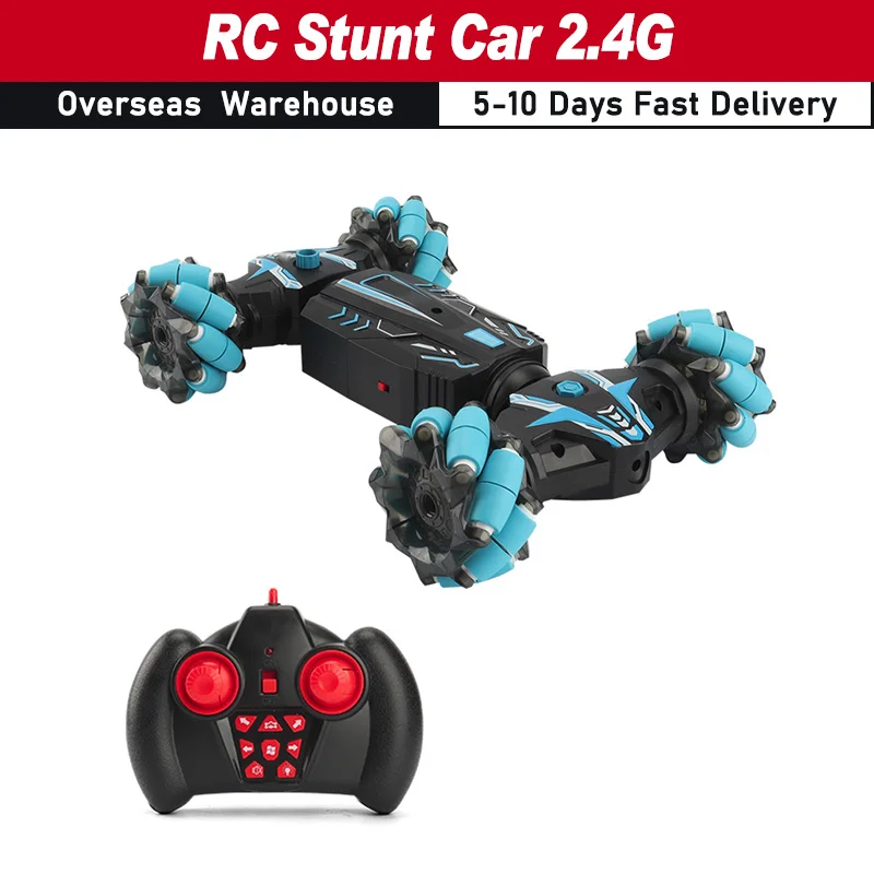 RC Stunt Car 4WD 2.4GHz Watch Gesture Sensor Control Deformable Car All-Terrain Auto-demo for Kids with Spray Light Music